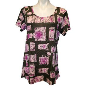 New LuLaRoe Classic T Women's large top Camera photography Round neckline pink
